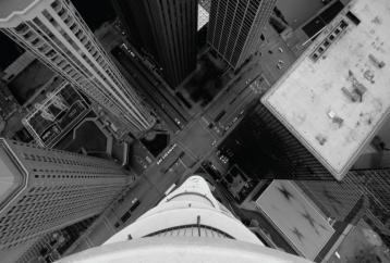 looking down from buildings